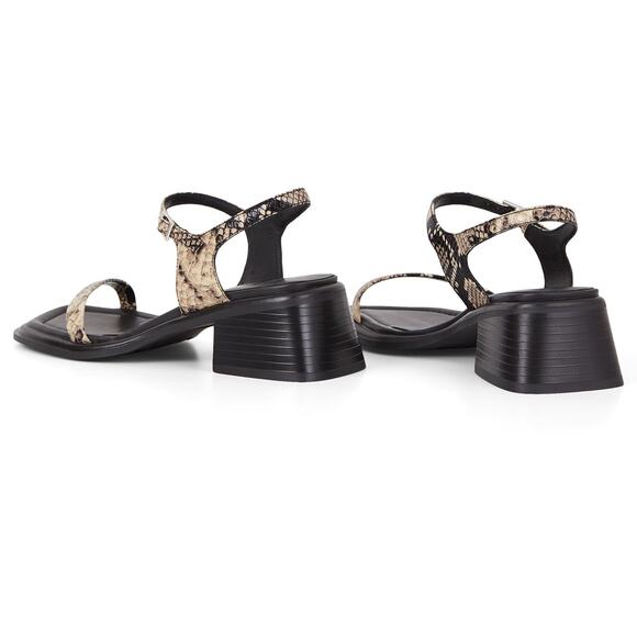 VAGABOND SHOEMAKERS WOMEN\'S INES SNAKE SANDALS HEELED, BEIGE/BLACK, 10